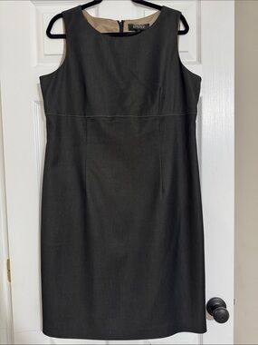 Kasper Dark Gray Sleeveless Sheath Dress